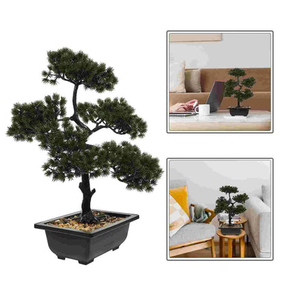 Artificial Bonsai Tree Juniper Faux Plants Indoor Small Fake Plants Zen Garden Japanese Decor Pots Home Table Office