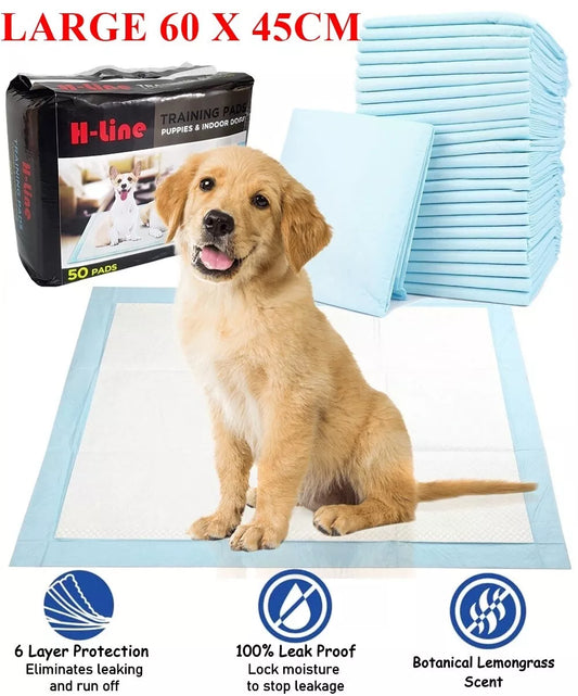 100 Large Puppy Training Trainer Train Pads Toilet Pee Wee Poo Dog Pet Cat Mats